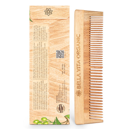 Neem Wooden Dual Tooth Comb